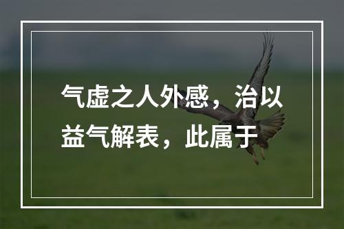 气虚之人外感，治以益气解表，此属于