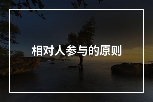 相对人参与的原则