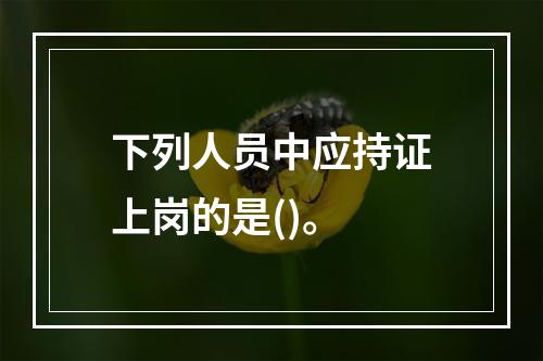 下列人员中应持证上岗的是()。