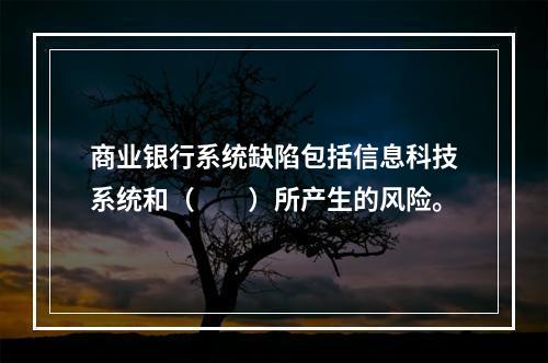 商业银行系统缺陷包括信息科技系统和（　　）所产生的风险。