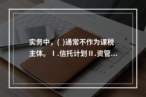 实务中，(  )通常不作为课税主体。Ⅰ.信托计划Ⅱ.资管计划