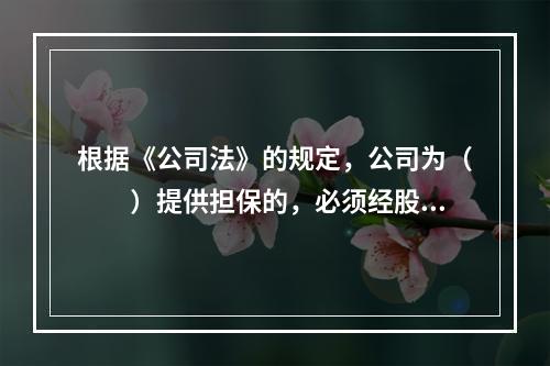 根据《公司法》的规定，公司为（　　）提供担保的，必须经股东会