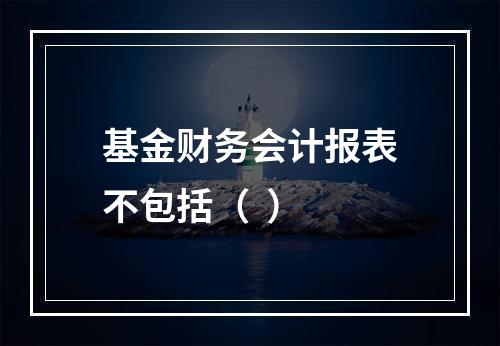 基金财务会计报表不包括（  ）