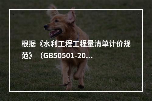 根据《水利工程工程量清单计价规范》（GB50501-2017