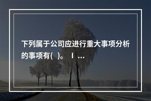 下列属于公司应进行重大事项分析的事项有(   )。 Ⅰ 公司