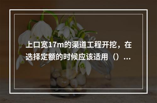 上口宽17m的渠道工程开挖，在选择定额的时候应该适用（）。