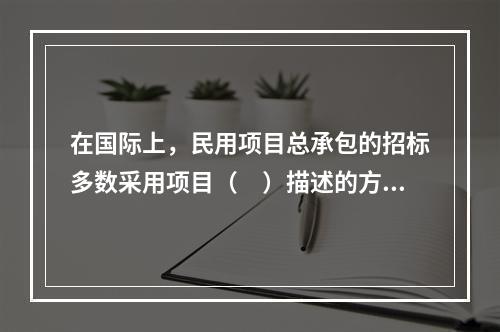 在国际上，民用项目总承包的招标多数采用项目（　）描述的方式。