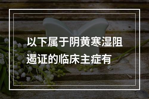 以下属于阴黄寒湿阻遏证的临床主症有