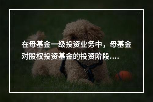 在母基金一级投资业务中，母基金对股权投资基金的投资阶段.投资