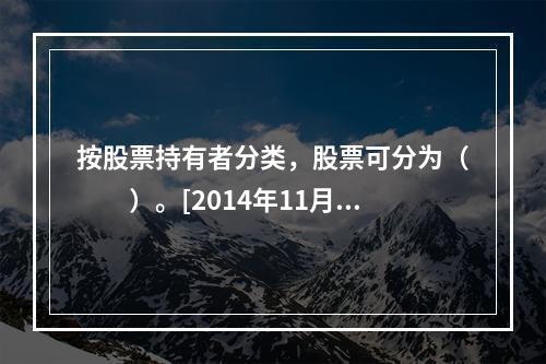 按股票持有者分类，股票可分为（　　）。[2014年11月真题