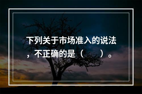 下列关于市场准入的说法，不正确的是（　　）。