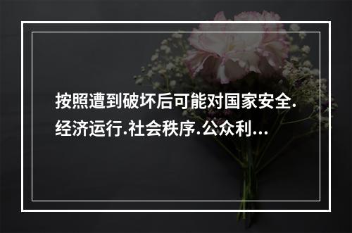 按照遭到破坏后可能对国家安全.经济运行.社会秩序.公众利益的