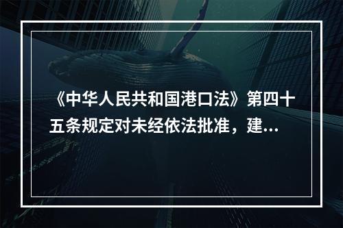 《中华人民共和国港口法》第四十五条规定对未经依法批准，建设港