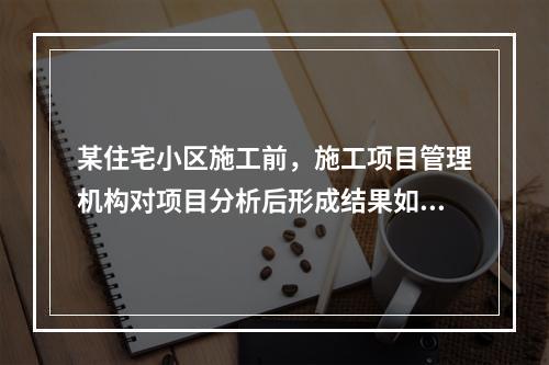 某住宅小区施工前，施工项目管理机构对项目分析后形成结果如下图