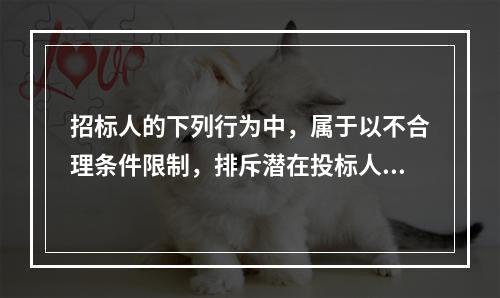 招标人的下列行为中，属于以不合理条件限制，排斥潜在投标人或者