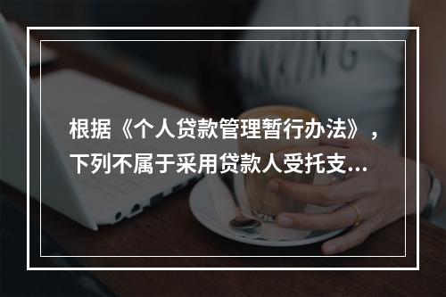 根据《个人贷款管理暂行办法》，下列不属于采用贷款人受托支付的