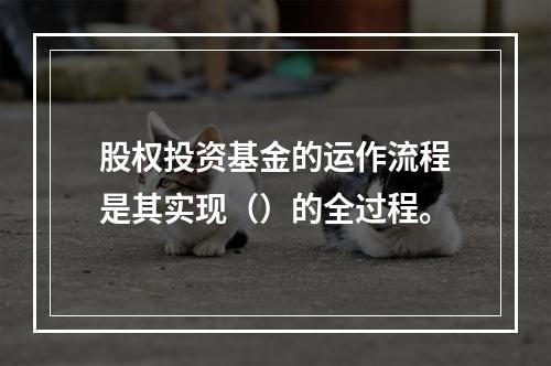 股权投资基金的运作流程是其实现（）的全过程。