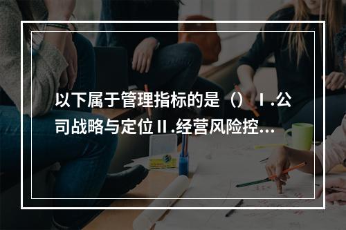 以下属于管理指标的是（）Ⅰ.公司战略与定位Ⅱ.经营风险控制情