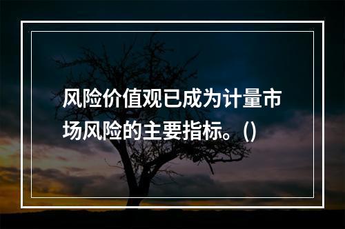 风险价值观已成为计量市场风险的主要指标。()