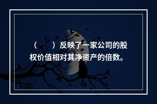 （　　）反映了一家公司的股权价值相对其净资产的倍数。