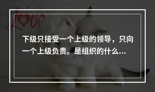 下级只接受一个上级的领导，只向一个上级负责。是组织的什么原则