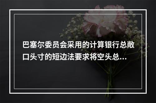 巴塞尔委员会采用的计算银行总敞口头寸的短边法要求将空头总额与