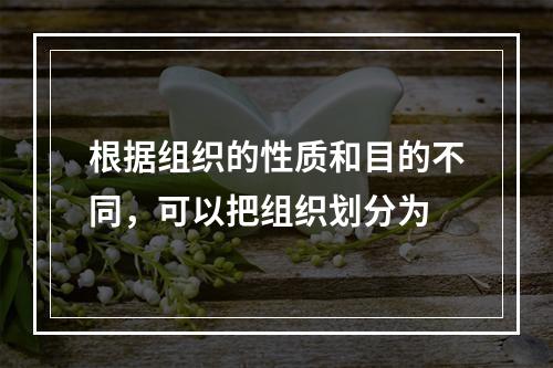 根据组织的性质和目的不同，可以把组织划分为