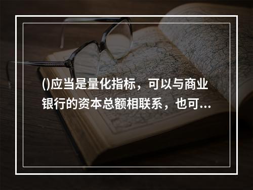 ()应当是量化指标，可以与商业银行的资本总额相联系，也可以与