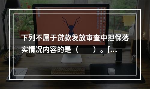 下列不属于贷款发放审查中担保落实情况内容的是（　　）。[20