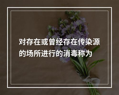 对存在或曾经存在传染源的场所进行的消毒称为