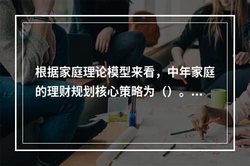 根据家庭理论模型来看，中年家庭的理财规划核心策略为（）。[2