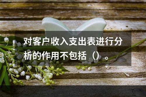 对客户收入支出表进行分析的作用不包括（）。