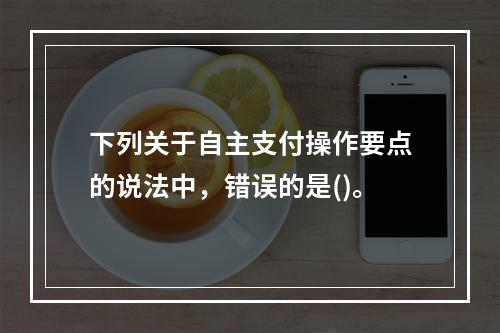 下列关于自主支付操作要点的说法中，错误的是()。