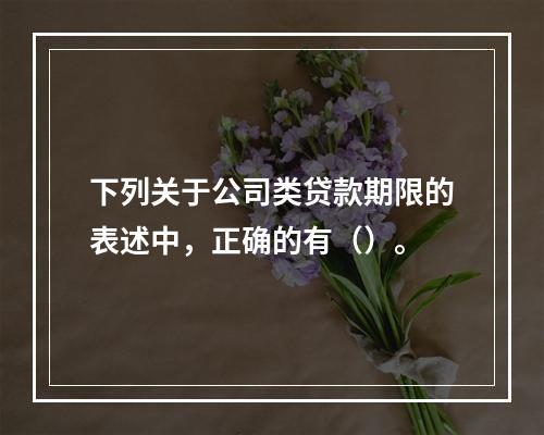 下列关于公司类贷款期限的表述中，正确的有（）。