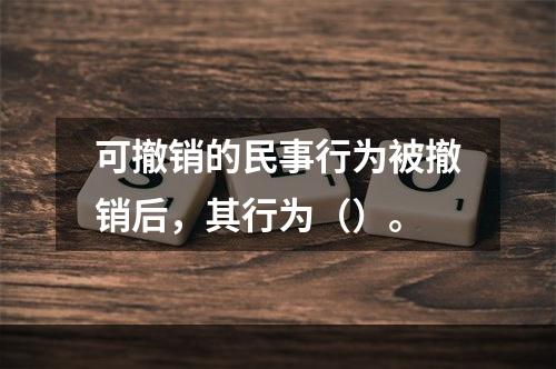 可撤销的民事行为被撤销后，其行为（）。