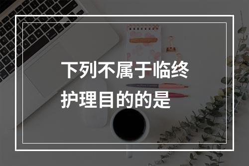 下列不属于临终护理目的的是