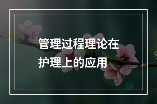 管理过程理论在护理上的应用