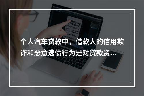 个人汽车贷款中，借款人的信用欺诈和恶意逃债行为是对贷款资金安