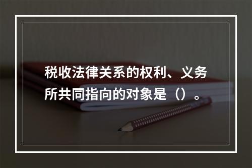 税收法律关系的权利、义务所共同指向的对象是（）。