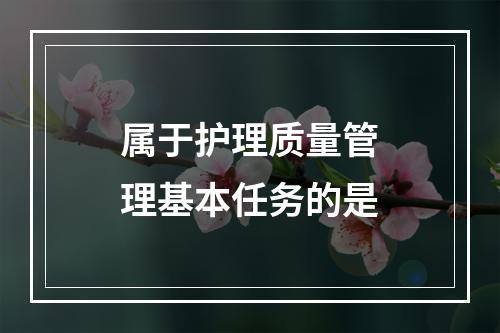 属于护理质量管理基本任务的是