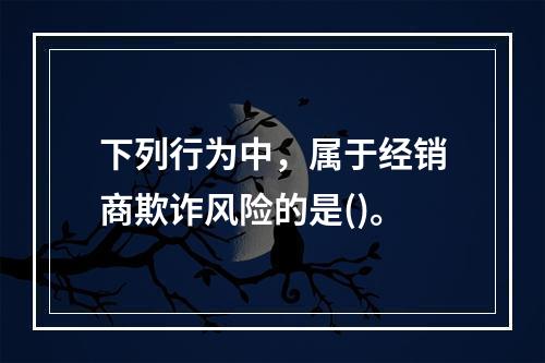 下列行为中，属于经销商欺诈风险的是()。