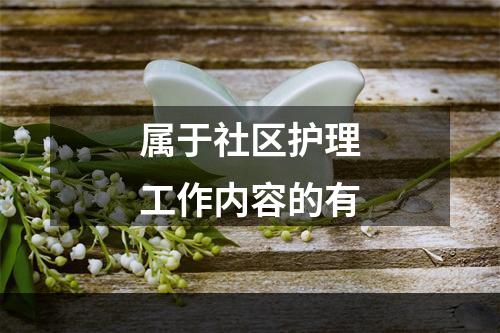 属于社区护理工作内容的有