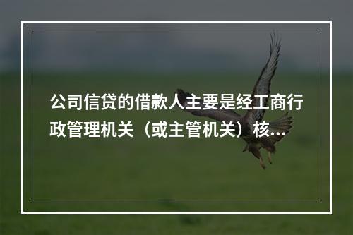 公司信贷的借款人主要是经工商行政管理机关（或主管机关）核准登