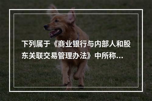 下列属于《商业银行与内部人和股东关联交易管理办法》中所称的商