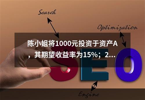 陈小姐将1000元投资于资产A，其期望收益率为15%；200