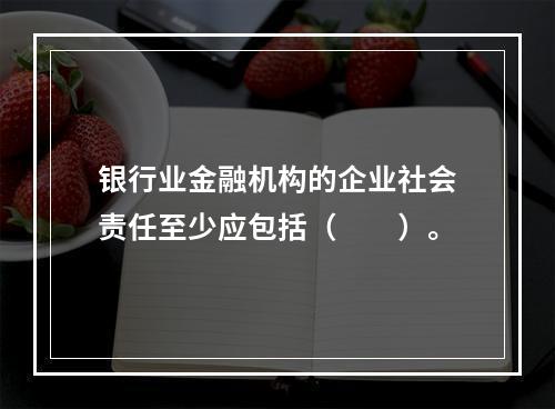 银行业金融机构的企业社会责任至少应包括（　　）。