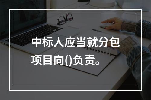 中标人应当就分包项目向()负责。