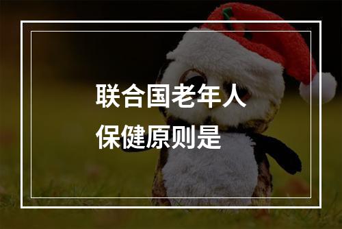 联合国老年人保健原则是