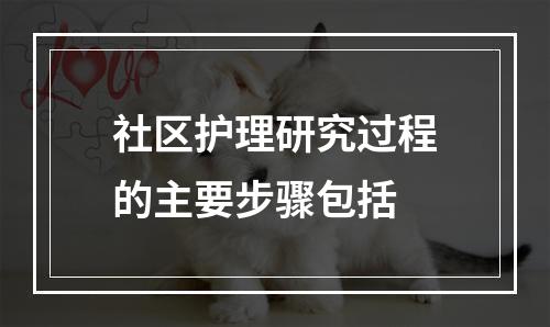 社区护理研究过程的主要步骤包括