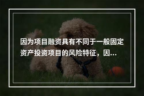 因为项目融资具有不同于一般固定资产投资项目的风险特征，因此需